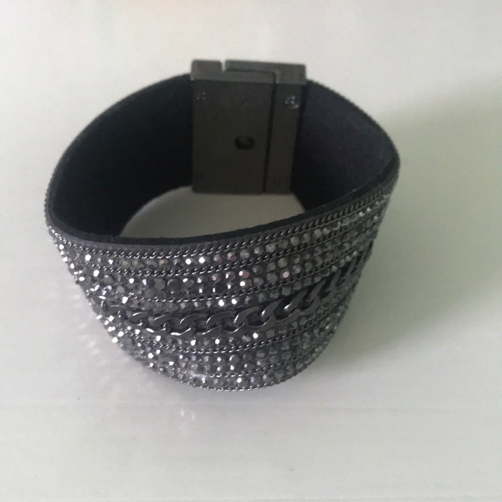 Express black sparkle cuff bracelet